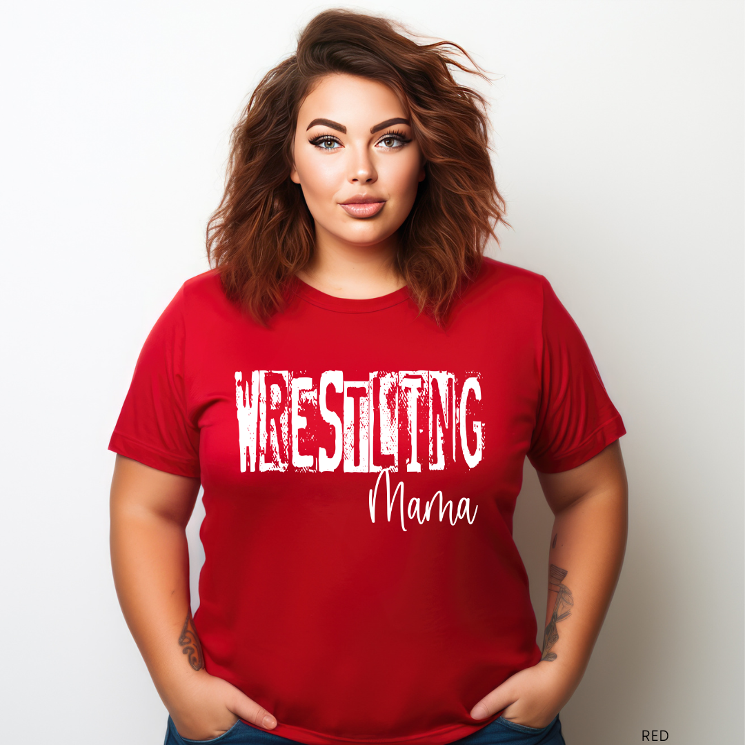 GRUNGE WRESTLING MAMA: Unisex LONG SLEEVE T-SHIRT (your choice of school color)