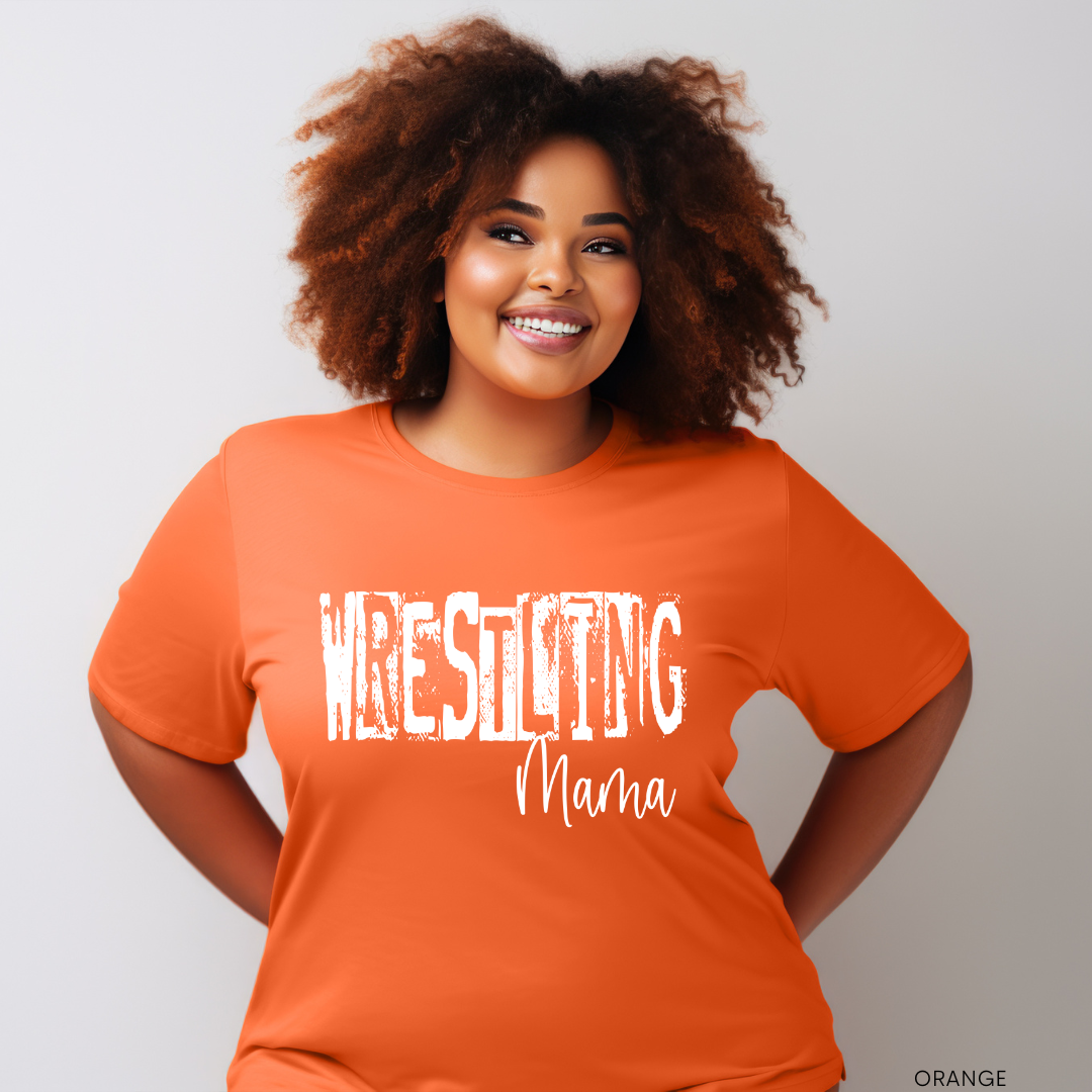 GRUNGE WRESTLING MAMA: Unisex LONG SLEEVE T-SHIRT (your choice of school color)