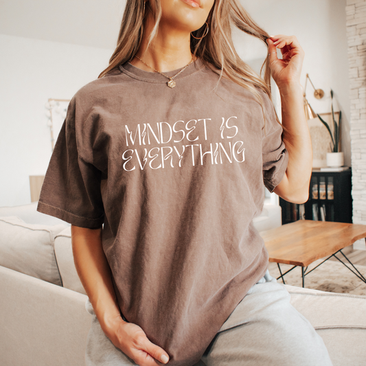 MINDSET IS EVERYTHING - COMFORT COLORS Unisex T-shirt in NEON PINK, CHILI or ESPRESSO.