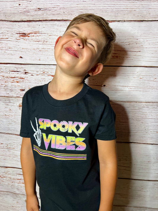 *KIDS* YOUTH or INFANT SPOOKY VIBES: Unisex in BLACK