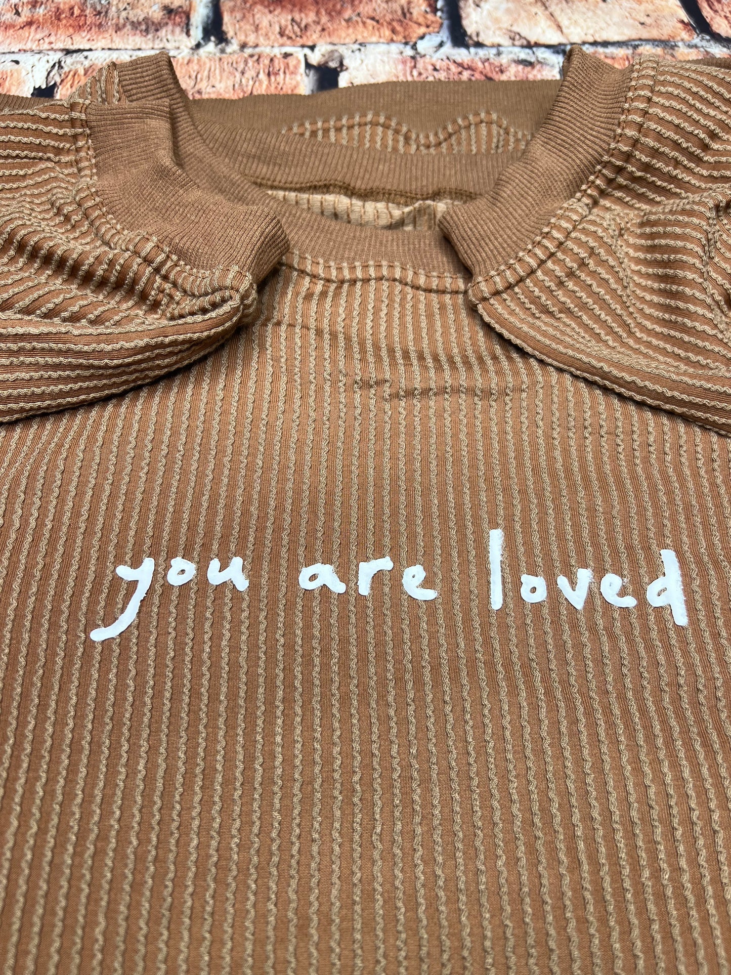 LRG - YOU ARE LOVED I tried a new manufacturer and didn't like how the ink looked on the ribs of this crewneck ------- very lightweight and "slouchy" vibes