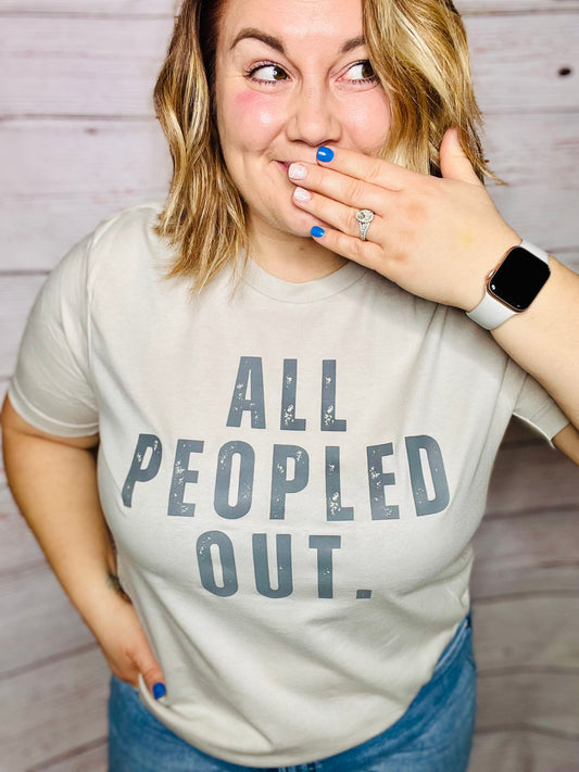 ALL PEOPLED OUT. Unisex shirt in HEATHER DUST