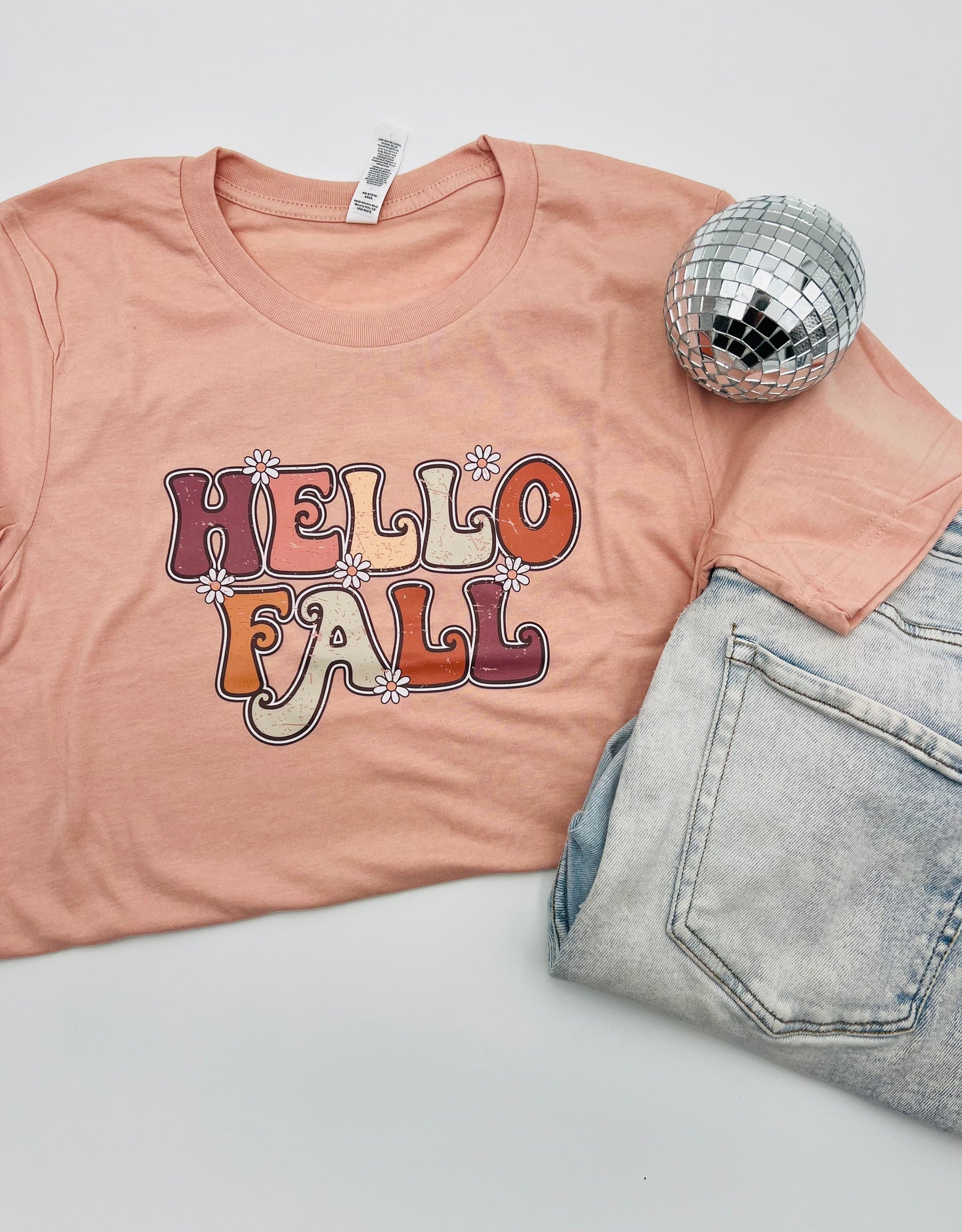 HELLO FALL: UNISEX T-SHIRT ON PEACH