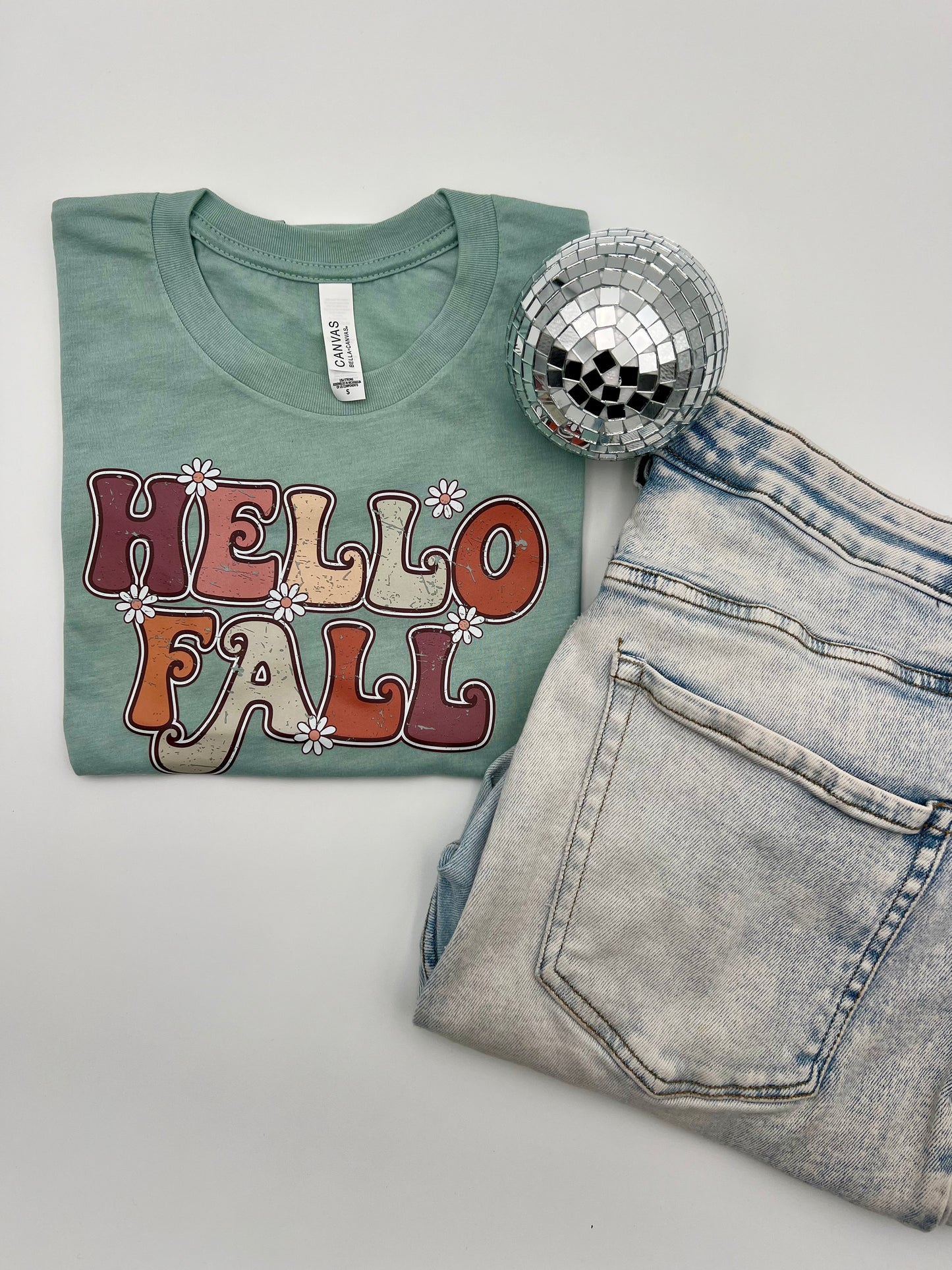 HELLO FALL: UNISEX T-SHIRT IN DUSTY BLUE